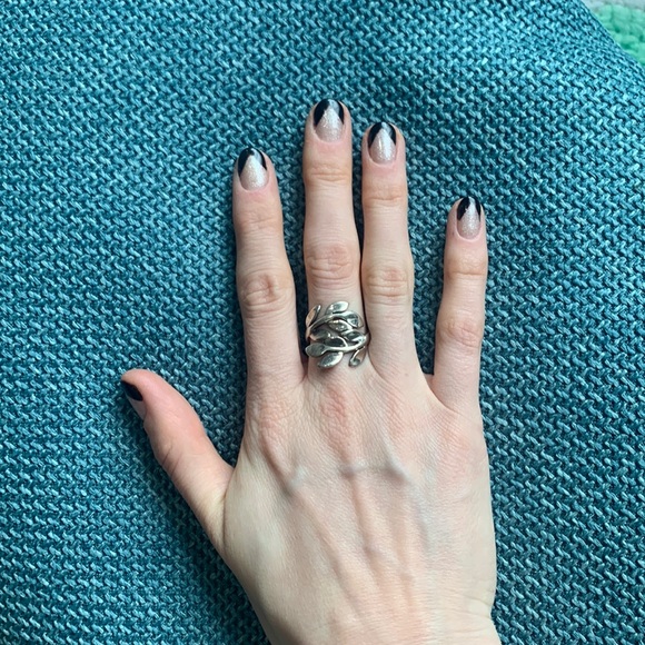 Silver 925 leaf branch ring - Picture 2 of 2